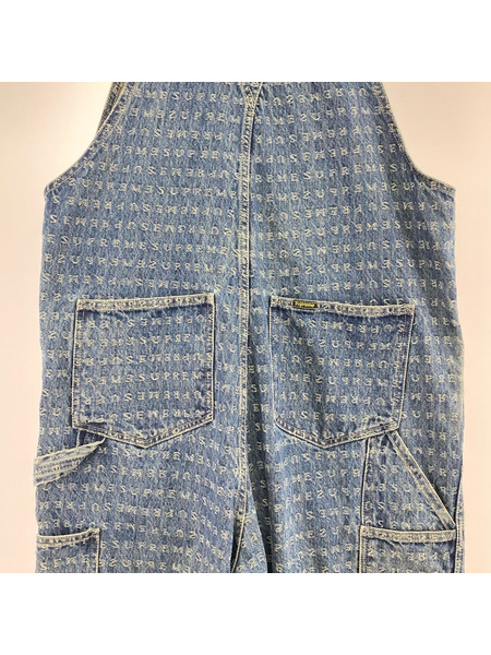 Supreme オーバーオール・ツナギ Jacquard Logo Denim Overalls S Blue