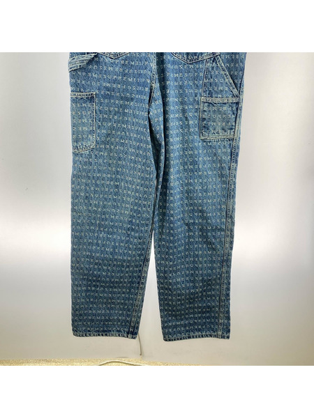 Supreme オーバーオール・ツナギ Jacquard Logo Denim Overalls S Blue