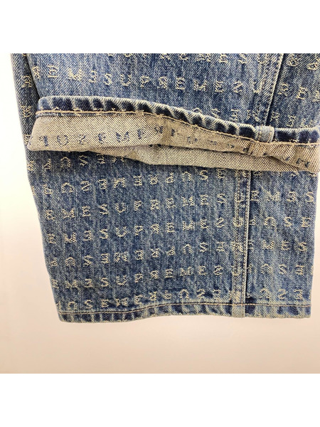 Supreme オーバーオール・ツナギ Jacquard Logo Denim Overalls S Blue