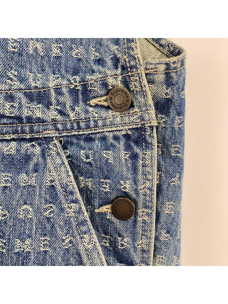 Supreme オーバーオール・ツナギ Jacquard Logo Denim Overalls S Blue