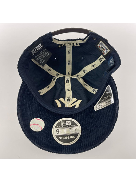 POLO RALPH LAUREN キャップ NEW ERA CORDUROY CAP NY YANKEES NAVY