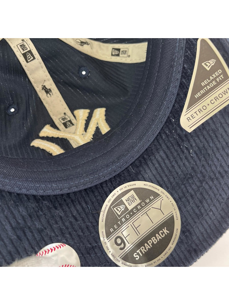 POLO RALPH LAUREN キャップ NEW ERA CORDUROY CAP NY YANKEES NAVY