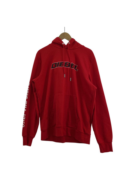 DIESEL ロゴプリントPOパーカー レッド (L)[値下]