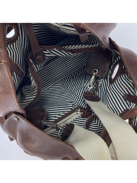 革質ノイイレザーバッグ ブラウン