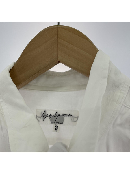 Yohji Yamamoto レーヨン半袖ブラウス 3 ホワイト