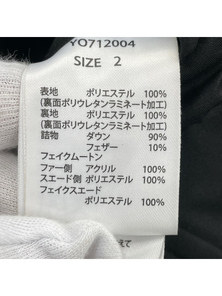 ダウンジャケット yosoou yo712004 2 BLK Fムートン