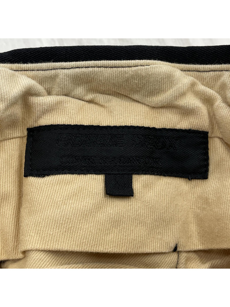COMME des GARCONS HOMME DEUX ポリ縮絨 スラックス L ブラック