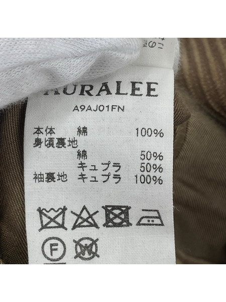 AURALEE 19AW WASHED CORDUROY JACKET 4 ブラウン A9AJ01FN