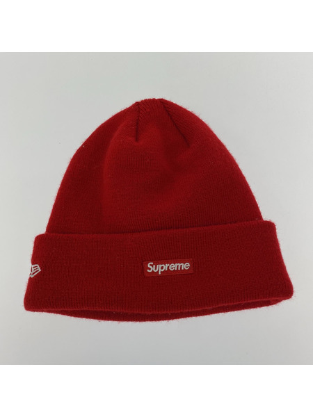 Supreme ニットキャップ ×NEW ERA Sロゴ/赤