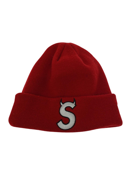Supreme ニットキャップ ×NEW ERA Sロゴ/赤