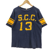 60s Champion football Tee S.C.C ネイビー XL