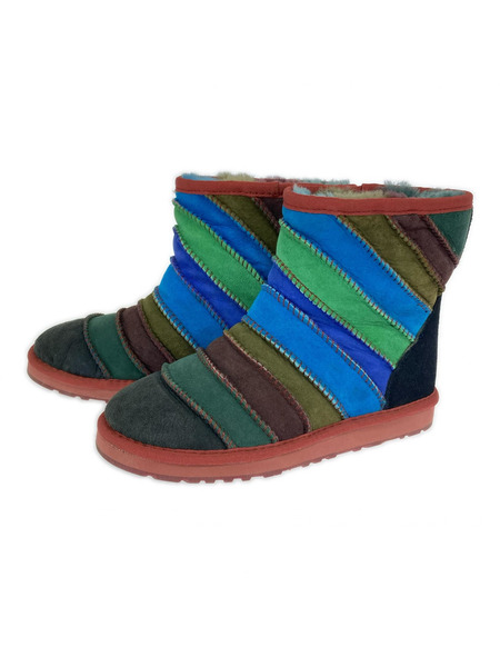 ブーツ Estacion カラフルステッチ ムートンブーツ M