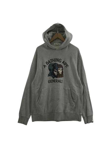 A BATHING APE GENERALS 金タグ POパーカー グレー L