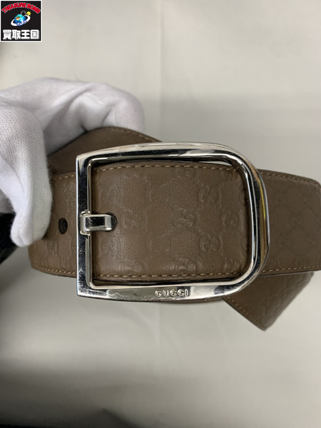 ラグ衣料その他 GUCCI マイクログッチシマ ベルト ブラウン