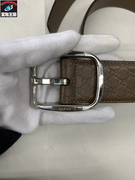 ラグ衣料その他 GUCCI マイクログッチシマ ベルト ブラウン
