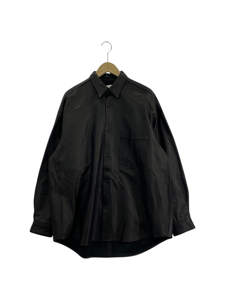 graphpaper Sheep Leather Oversized Shirt 1 ブラック GM213-50062[値下]