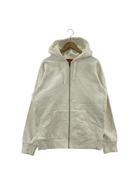 15AW/Supreme/Felt Hooded Logo Zip Up/M/WHT