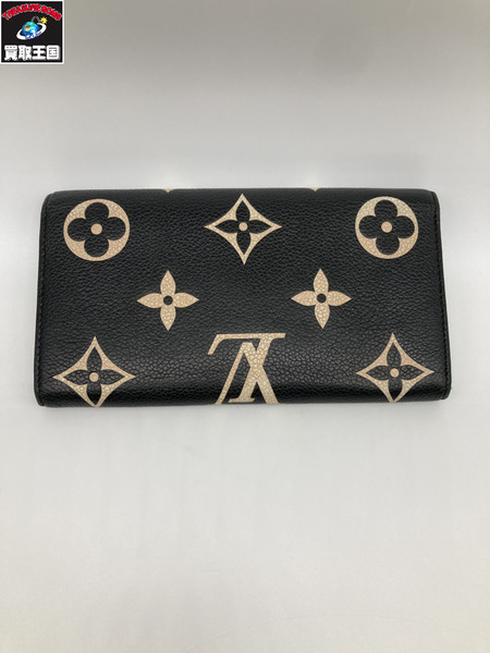 LOUIS VUITTON ルイヴィトン M80496 モノグラムアンプラント ポルトフォイユサラ イニシャル入り レザー ブラック