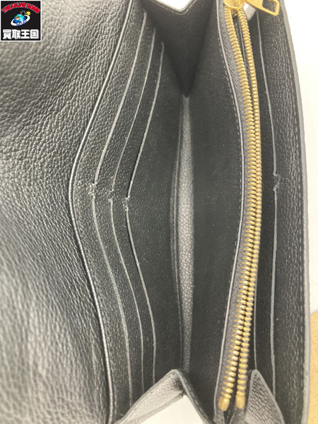 LOUIS VUITTON ルイヴィトン M80496 モノグラムアンプラント ポルトフォイユサラ イニシャル入り レザー ブラック