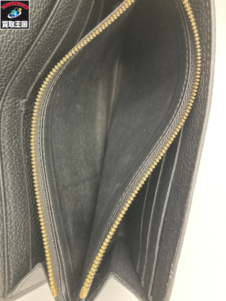 LOUIS VUITTON ルイヴィトン M80496 モノグラムアンプラント ポルトフォイユサラ イニシャル入り レザー ブラック