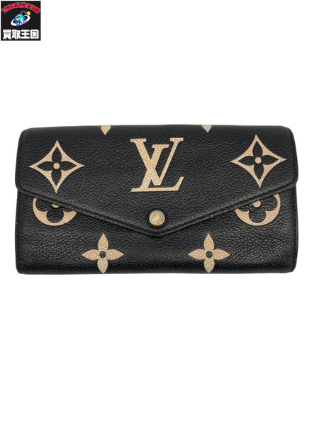 LOUIS VUITTON ルイヴィトン M80496 モノグラムアンプラント ポルトフォイユサラ イニシャル入り レザー ブラック