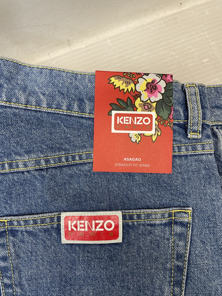 KENZO ロゴパッチ デニムパンツ 34 ブルー FC65DP3319FI 