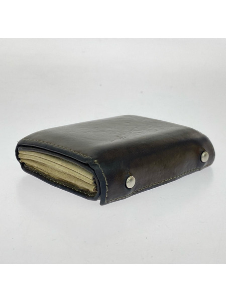 コンパクトウォレット m+ millefoglieⅡ レザー ウォレット ブラウン