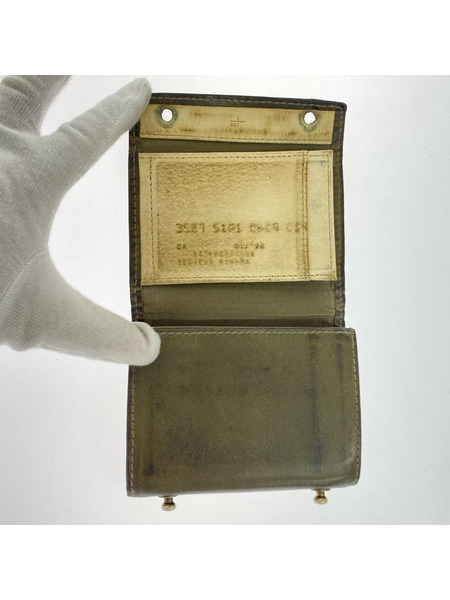 コンパクトウォレット m+ millefoglieⅡ レザー ウォレット ブラウン