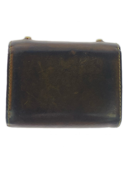 コンパクトウォレット m+ millefoglieⅡ レザー ウォレット ブラウン