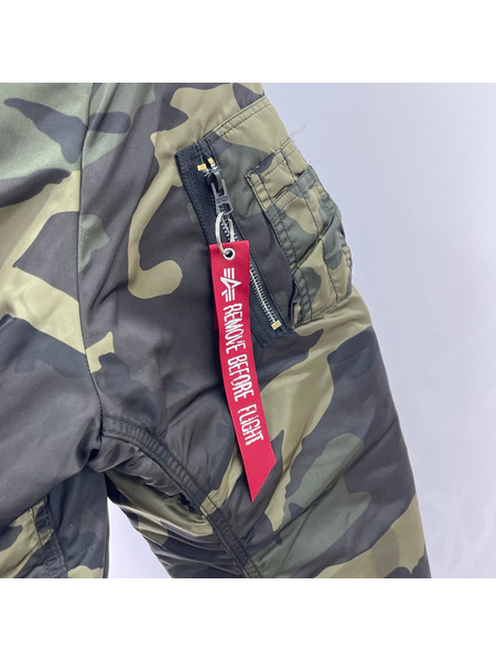 ALPHA フライトジャケット MA-1 カモ柄フライトジャケット (XL)