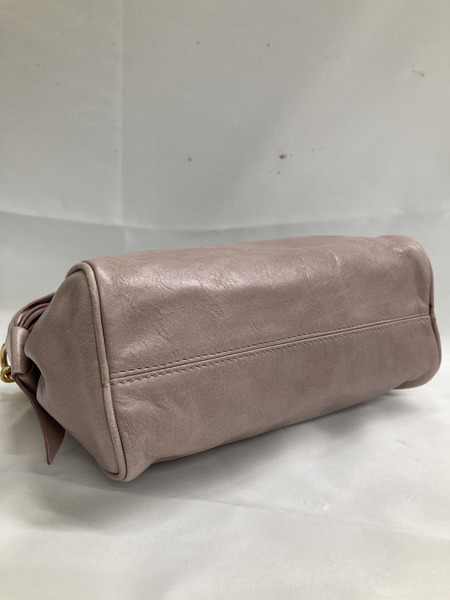 Miu Miu サイドリボンハンドバッグ くすみピンク