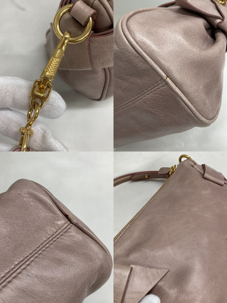 Miu Miu サイドリボンハンドバッグ くすみピンク