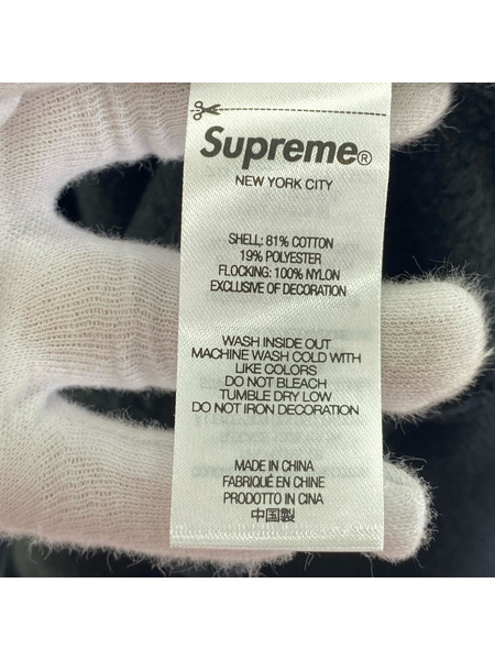 Supreme パーカー 23ss Team Flocked Hooded Sweatshirt M