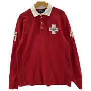 POLO RALPH LAUREN SUISSE ラガーシャツ(L) レッド系