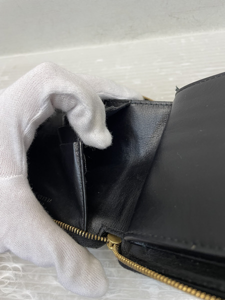 Bottega Veneta イントレチャート スクエアラウンドジップ 黒