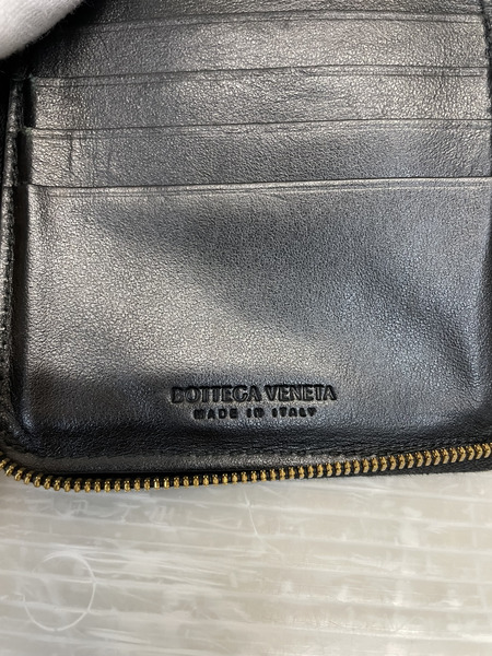 Bottega Veneta イントレチャート スクエアラウンドジップ 黒