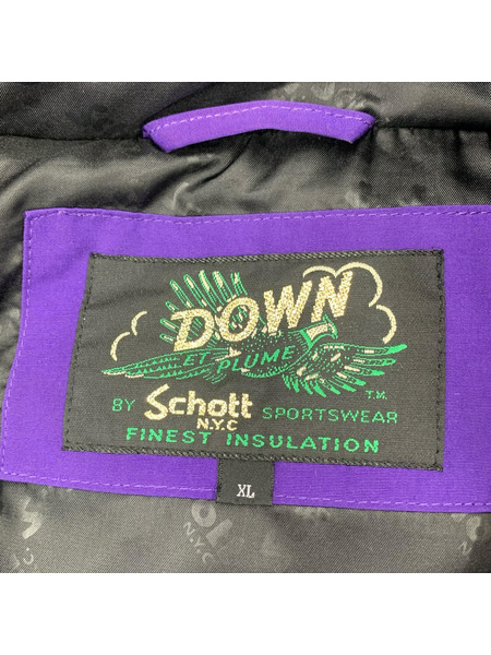 schott ダウンジャケット 紫 XL