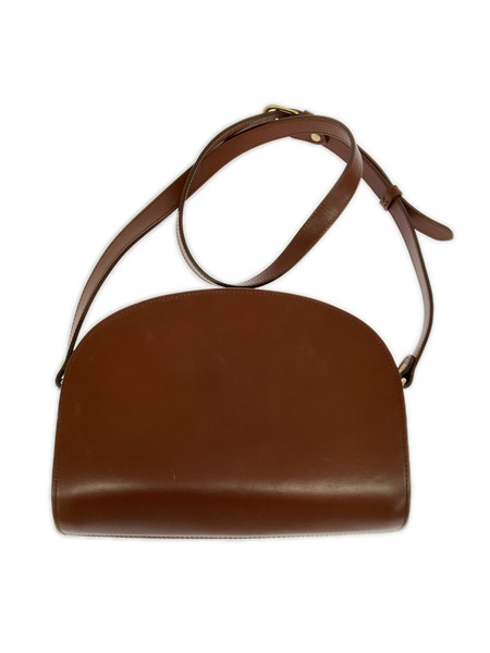 A.P.C. ショルダーバッグ ハーフムーン レザー ショルダーバッグ ブラウン