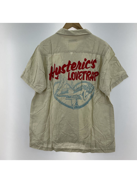 HYSTERIC GLAMOUR 初期タグ レーヨン ボーリングシャツ F アイボリー