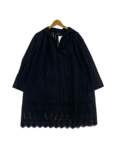 tricot COMME des GARCONS 11SS 製品染 コットンリネン レース切替ワンピースM
