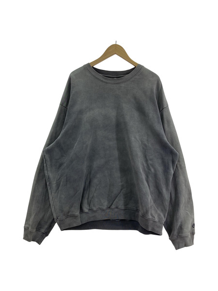 ECOSYSTEM PROCES CREWNECK VINTAGE BLACK フェード加工スウェット XL