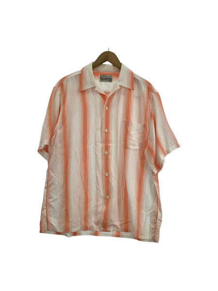 WACKO MARIA STRIPED OPEN COLLAR SHIRT S/S(M)[値下]