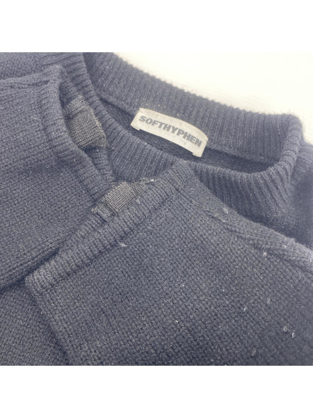 SOFTYPHEN ZIP DETAIL KNIT 03 ブラック