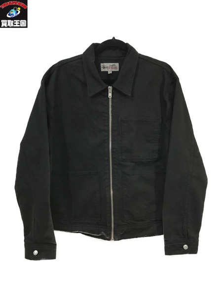 STUSSY/OVERDYED ZIP WORK JACKET/ブラック/（M)/ステューシー/黒 ...