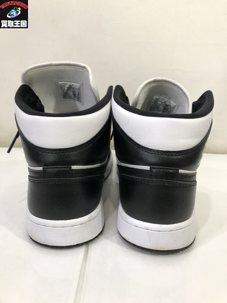 NIKE WMNS Air Jordan 1 Mid Black/White/27.5cm/黒/白/ナイキ