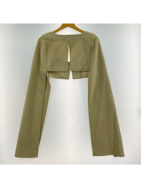 ジャケット Eaphi square neck short jacket ベージュ