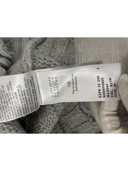 MM6 25AW ダメージ加工オーバーサイズカーディガン グレー