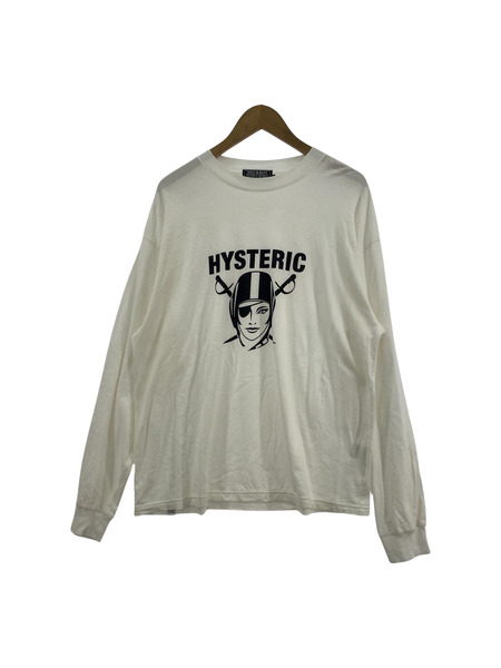 HYSTERIC GLAMOUR　プリント L/Sカットソー 白 L