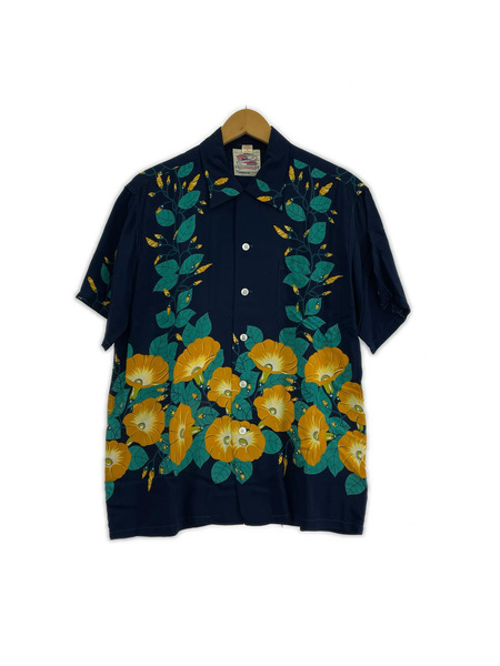 SUN SURF 半袖シャツ アロハ ネイビー M
