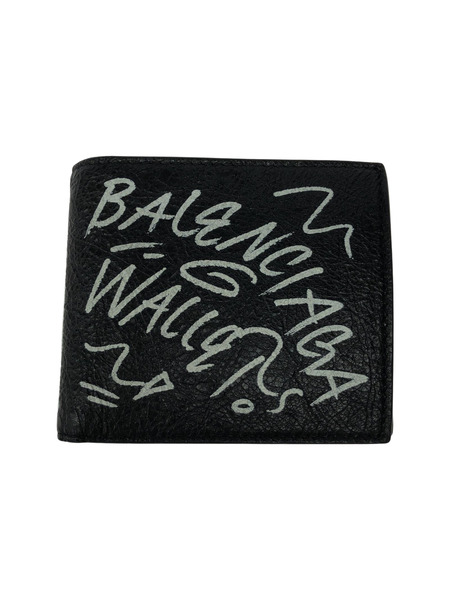 Balenciaga レザーグラフィック エクスプローラー チェーン 二ツ折リ財布